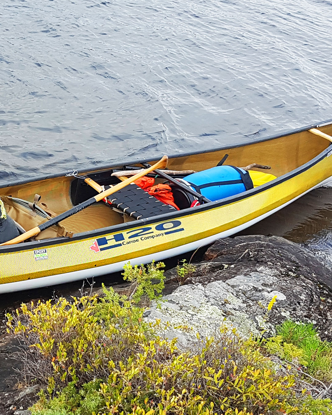 H2O Canoe Company Slideshow - Yellow Kevlar Canoe